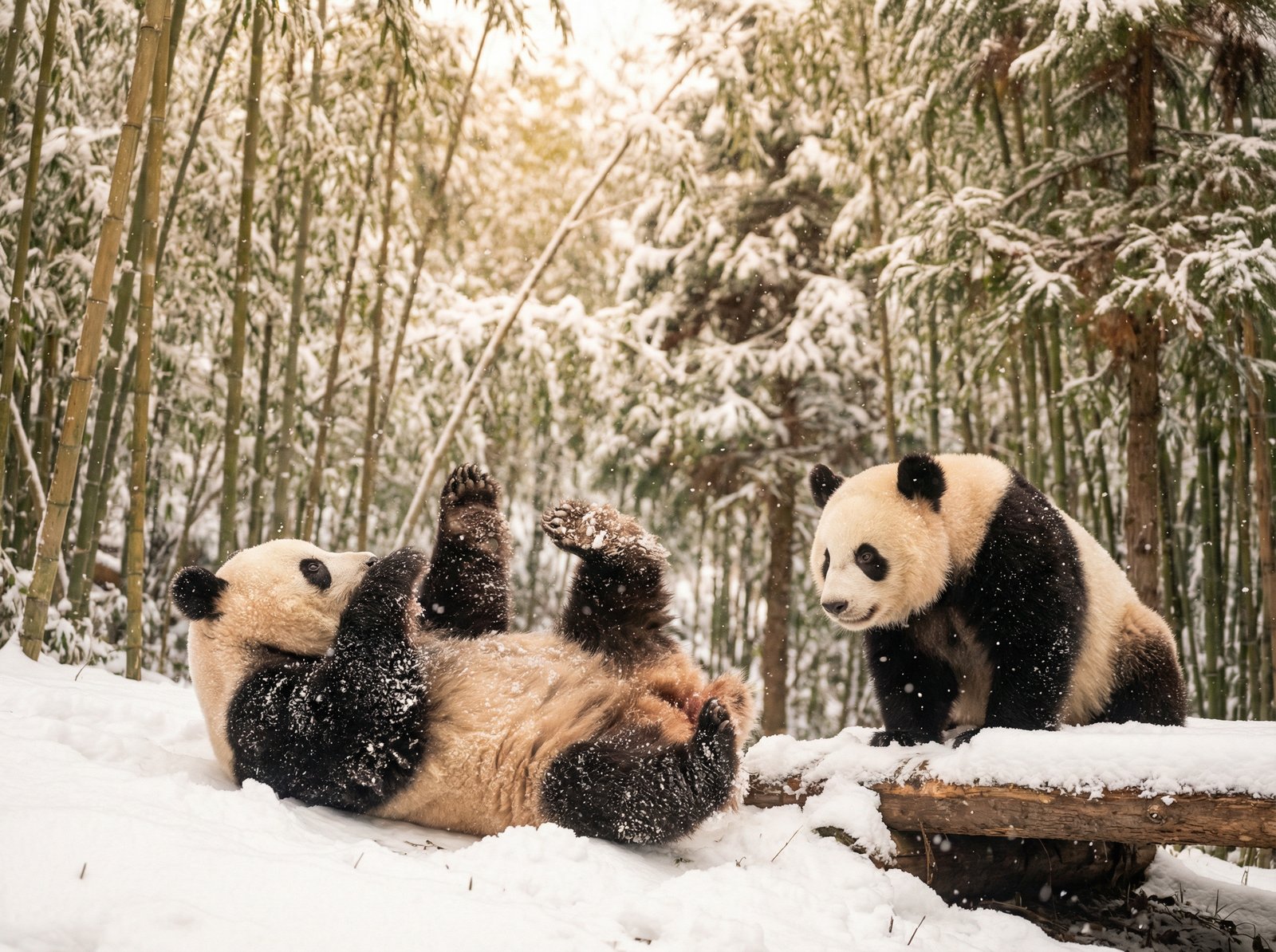 抖音风熊猫与北极熊视频
